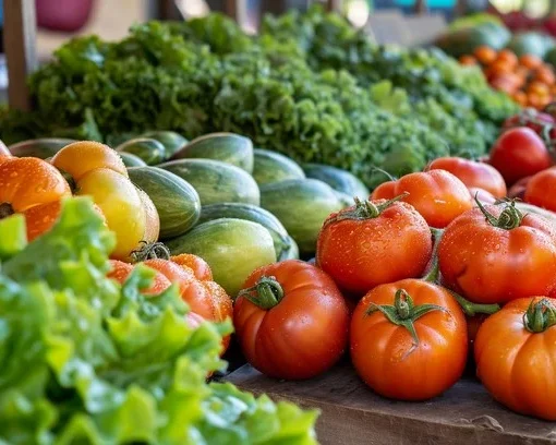 Fresh produce display stockcake